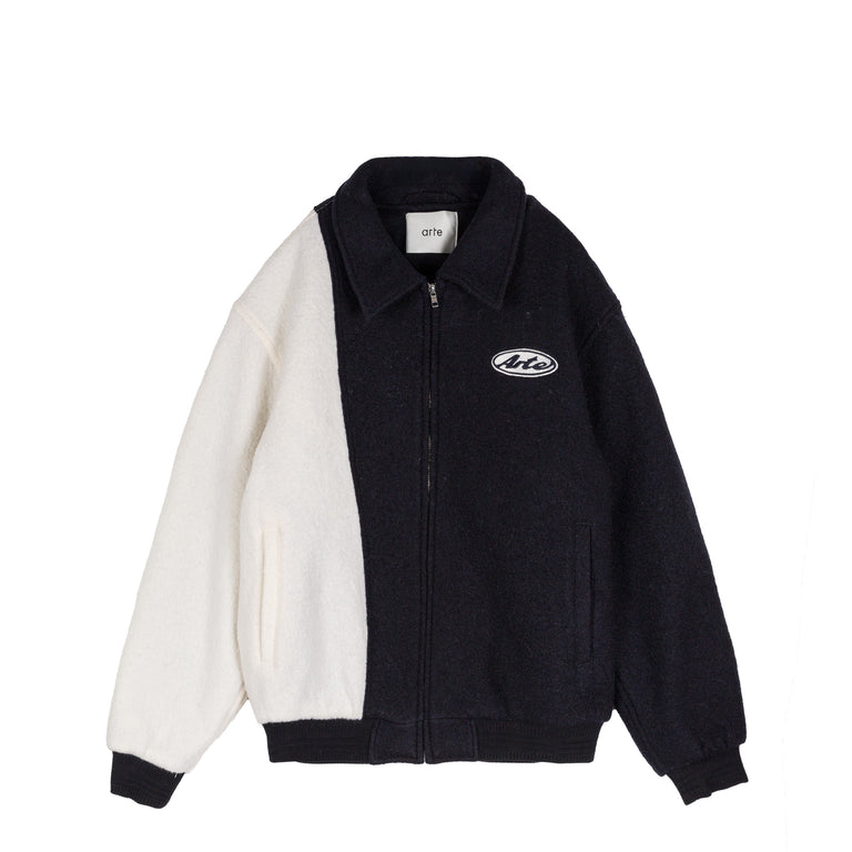 Arte Antwerp Wool Varsity Jacket - S / Blue / White - 2