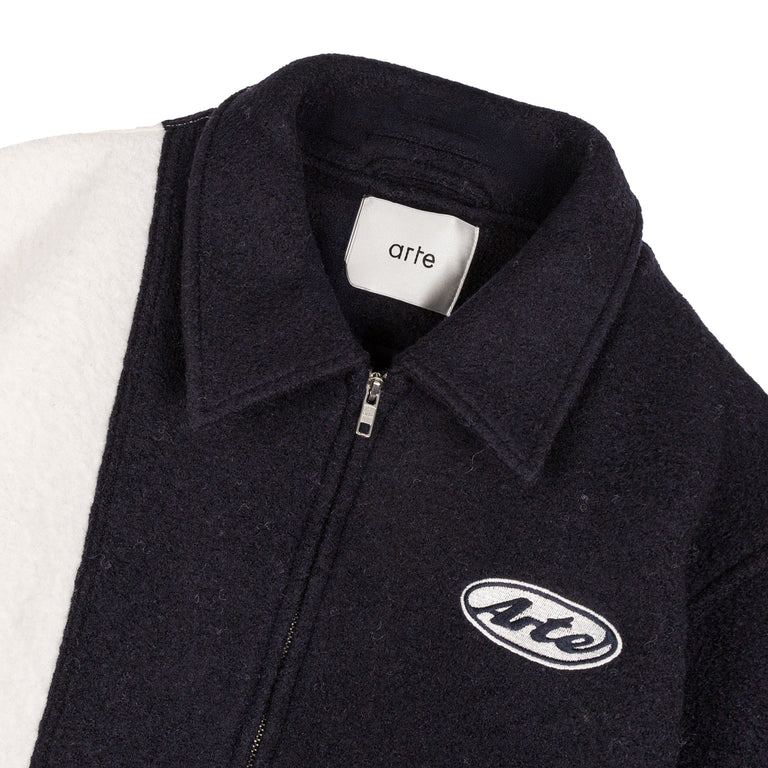 Arte Antwerp Wool Varsity Jacket - S / Blue / White - 3