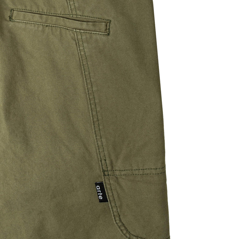 Arte Antwerp Canvas Cargo Shorts - 28 / Green - 4