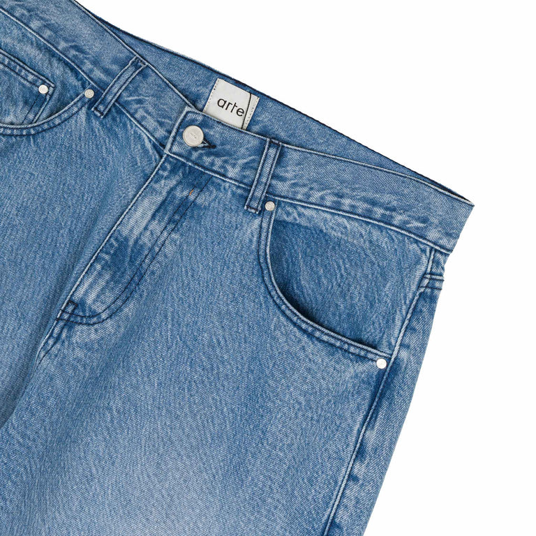 Arte Antwerp Circle Logo Pocket Pants - 28 / Denim Bleach - 3