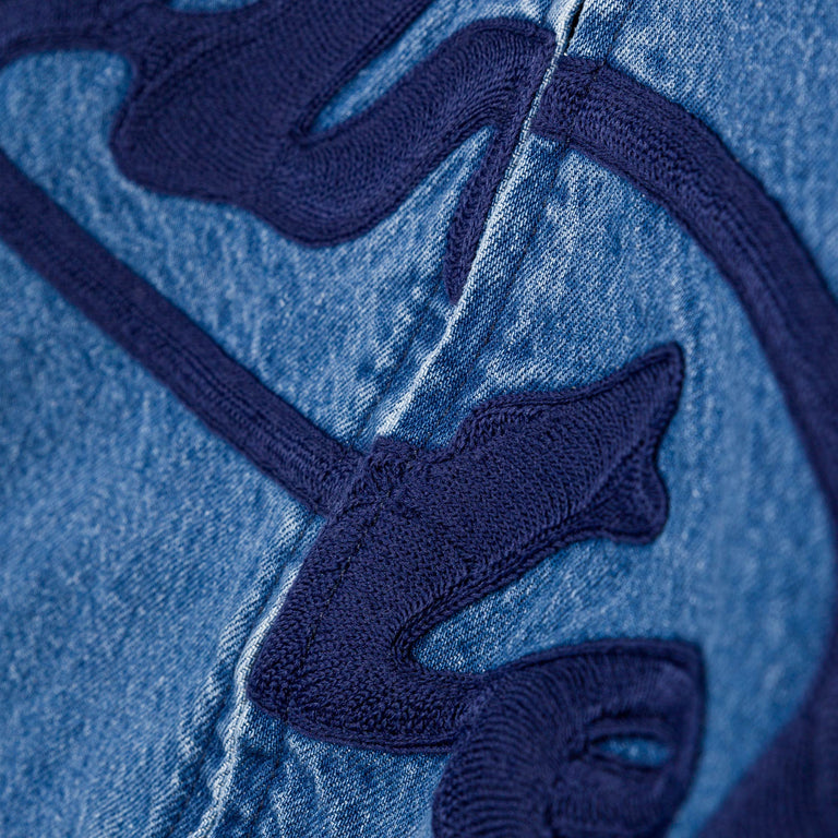 Arte Antwerp Split Logo Denim Hood Jacket - XL / Navy - 3