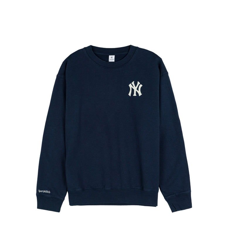 Sporty & Rich Heritage Yankees Serif Crewneck - L / Dark Navy

