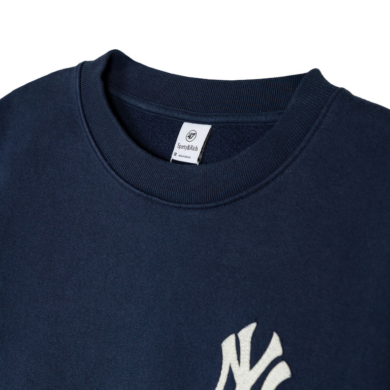 Sporty & Rich Heritage Yankees Serif Crewneck - L / Dark Navy - 2