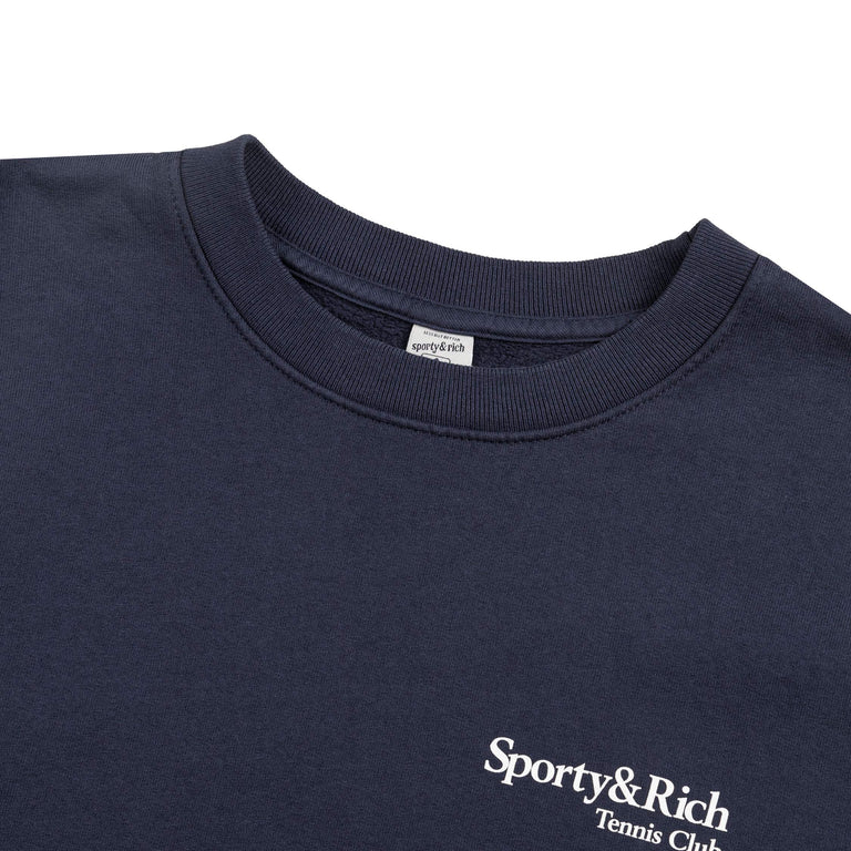 Sporty & Rich Play Tennis Crewneck - XL / Dark Navy - 3
