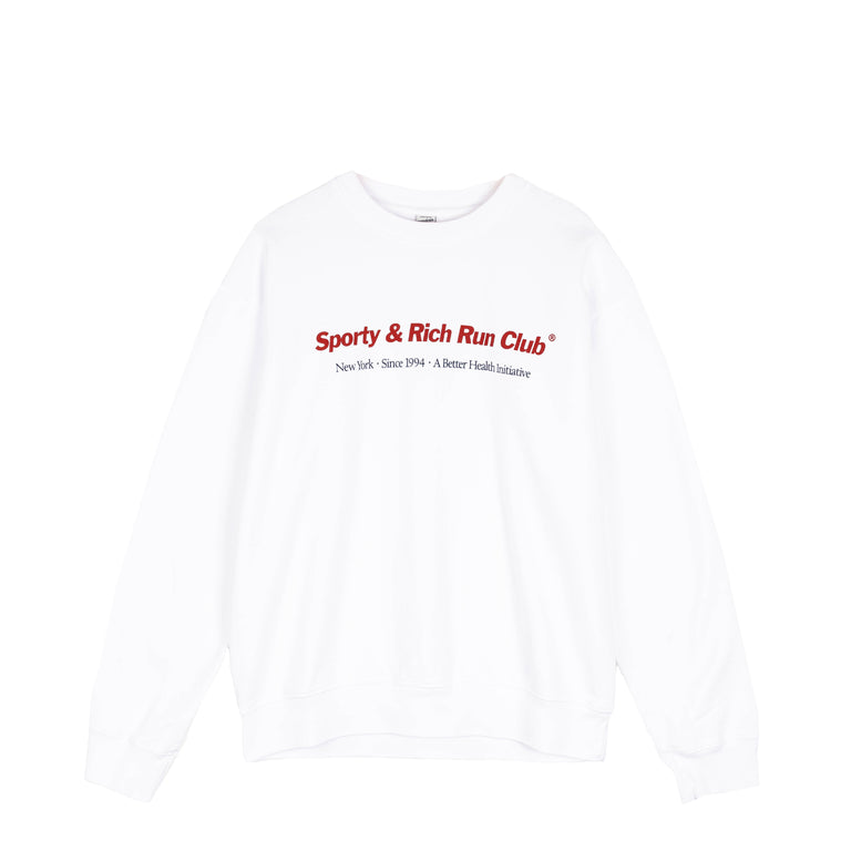 Sporty & Rich Run Club Crewneck - L / White
