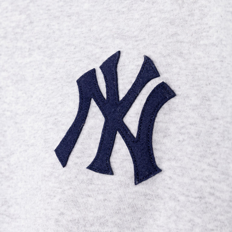 Sporty & Rich Heritage Yankees Serif Zip Hoodie - L / Heather Gray - 4