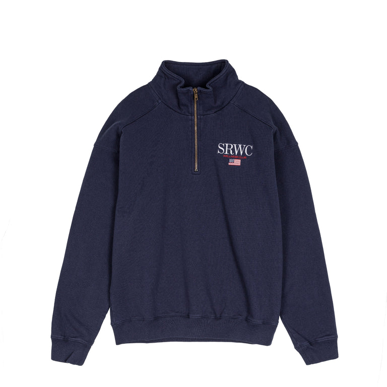 Sporty & Rich Nautical Embroidered Quarter Zip - XL / Dark Navy
