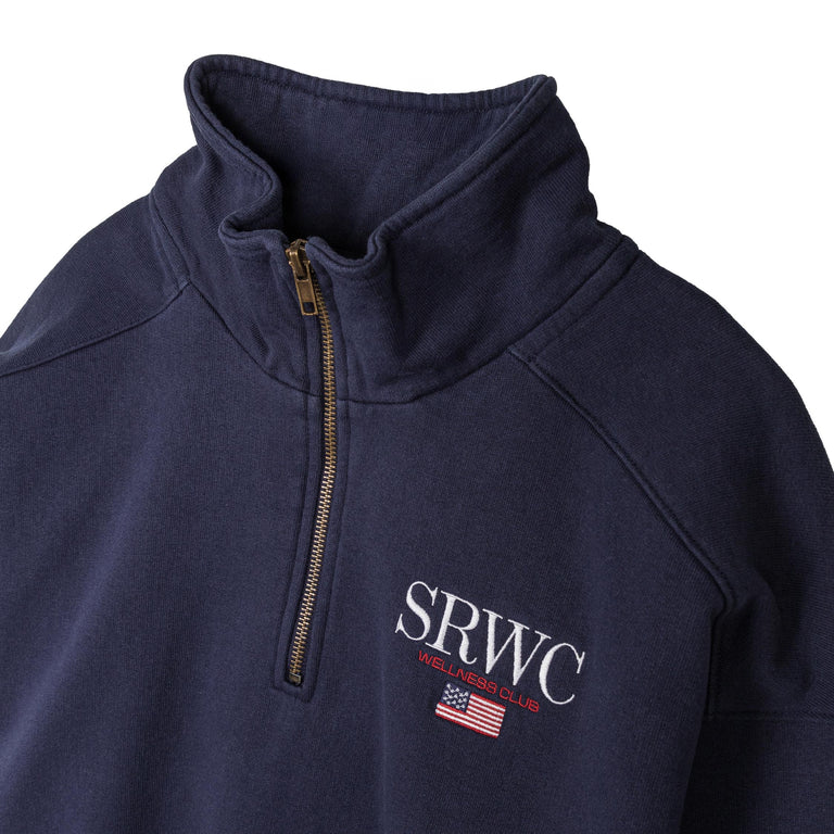 Sporty & Rich Nautical Embroidered Quarter Zip - XL / Dark Navy - 2