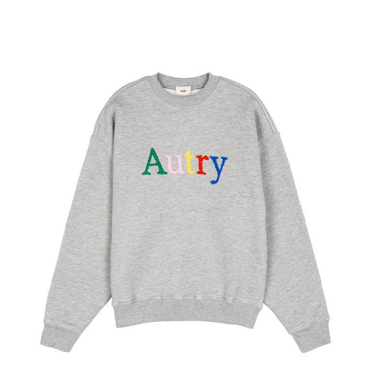 Autry Multicolor Embroidered Logo Sweatshirt - S / Dark Grey Melange - 1