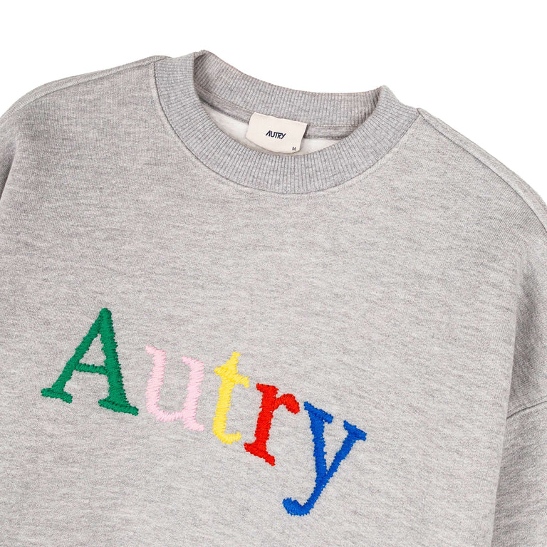Autry Multicolor Embroidered Logo Sweatshirt - S / Dark Grey Melange - 2