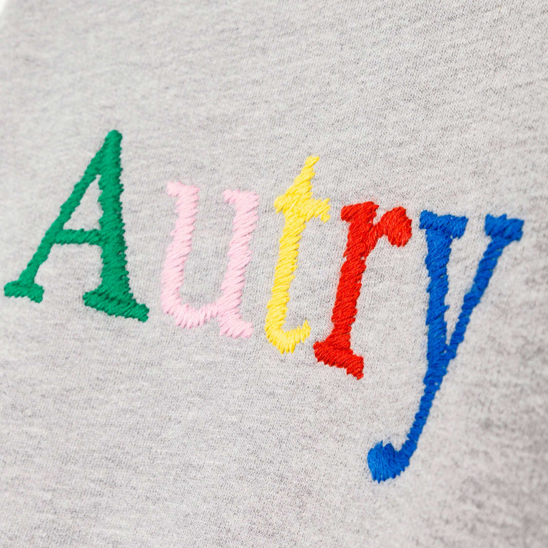 Autry Multicolor Embroidered Logo Sweatshirt - S / Dark Grey Melange - 3