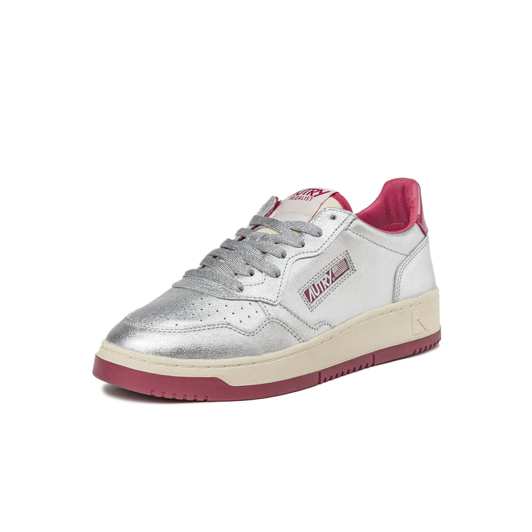 Autry Medalist *Lamb Leather / Pat* - 47 / Silver / Red - 2
