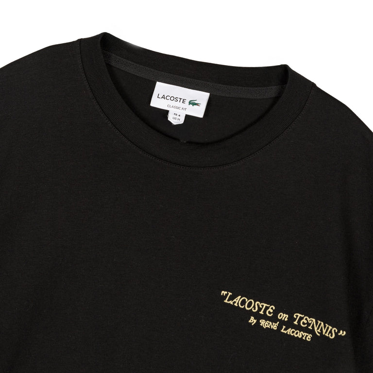 Lacoste	Embroidered Cotton T-Shirt - L / Black - 3