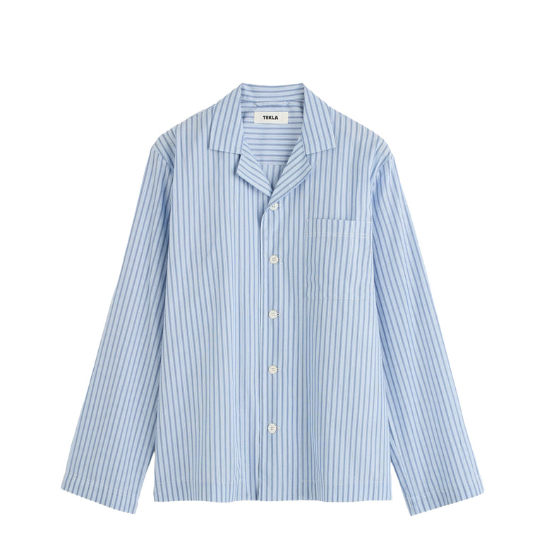 Tekla Fine Twill Long-Sleeved Sleepwear Shirts - L / Cooper Stripes - 1