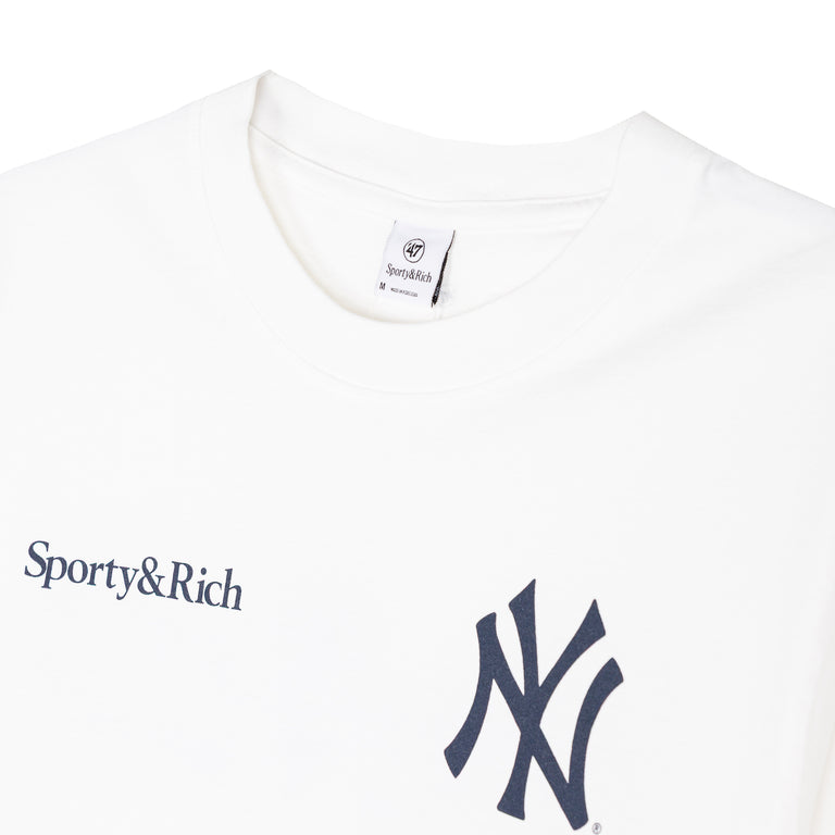 Sporty & Rich Yankees Curve T-Shirt - L / White - 3