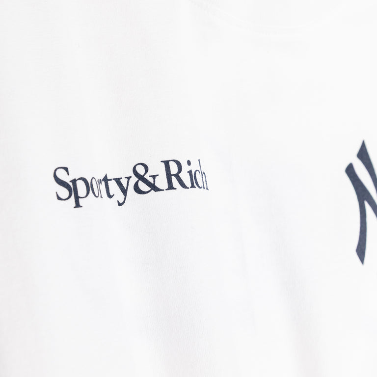 Sporty & Rich Yankees Curve T-Shirt - L / White - 4