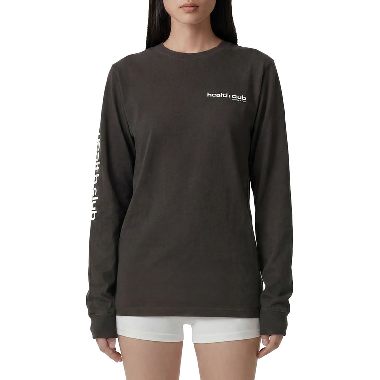 Sporty & Rich Bold Health Longsleeve - L / Faded Black / Sports Red / Soda - 3
