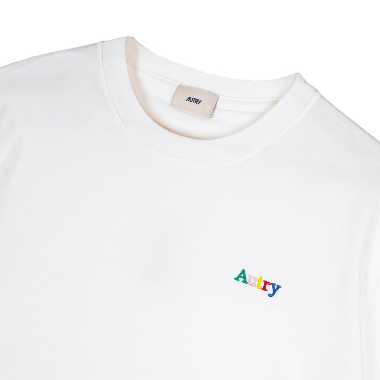 Autry Multicolor Embroidered Logo Tee - L / Alabaster - 2