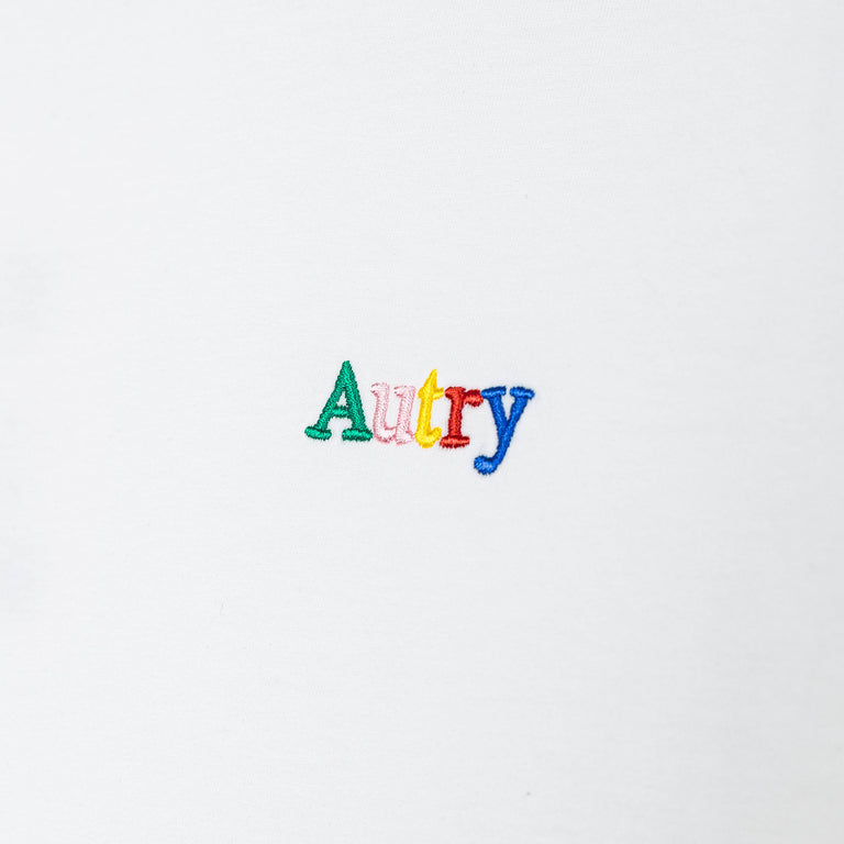 Autry Multicolor Embroidered Logo Tee - L / Alabaster - 3