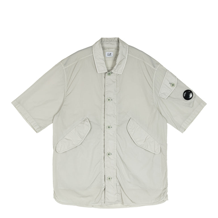 C.P. Company Chrome-R Short Sleeve Overshirt - XL / Blue Fox
