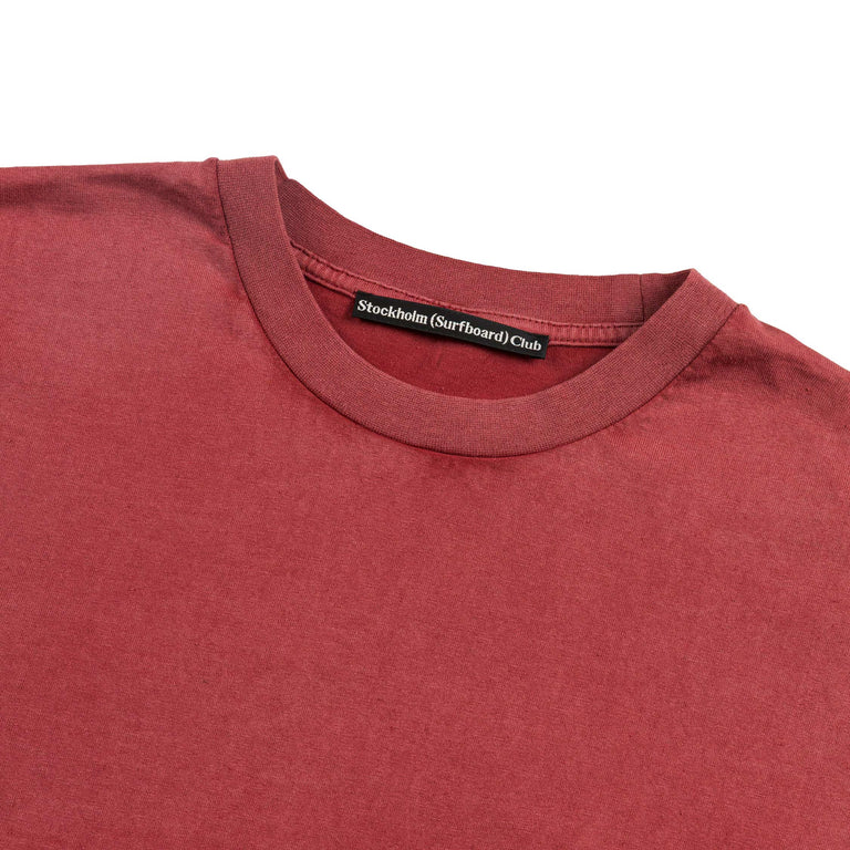 Stockholm Surfboard Club Box Tee Back Logo (Cherry)
