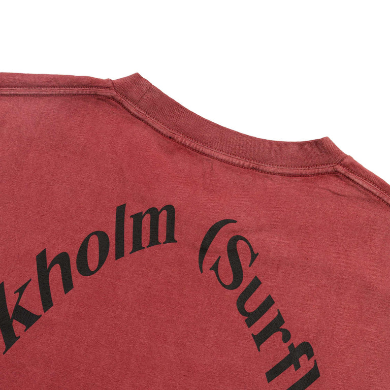 Stockholm Surfboard Club Box Tee Back Logo (Cherry)