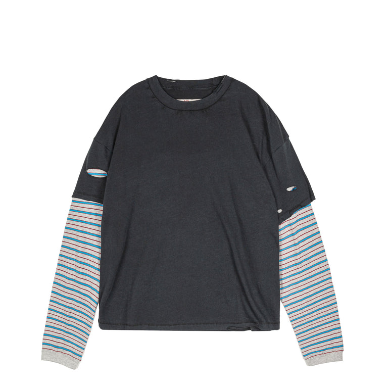 Stockholm Surfboard Club Layer Box Tee - L / Black/Stripe - 2