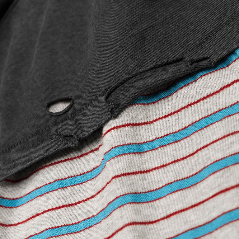 Stockholm Surfboard Club Layer Box Tee - L / Black/Stripe - 4