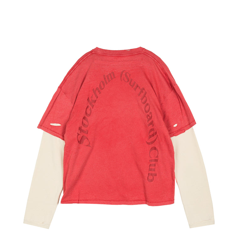 Stockholm Surfboard Club Layer Box Tee - L / Signature Red

