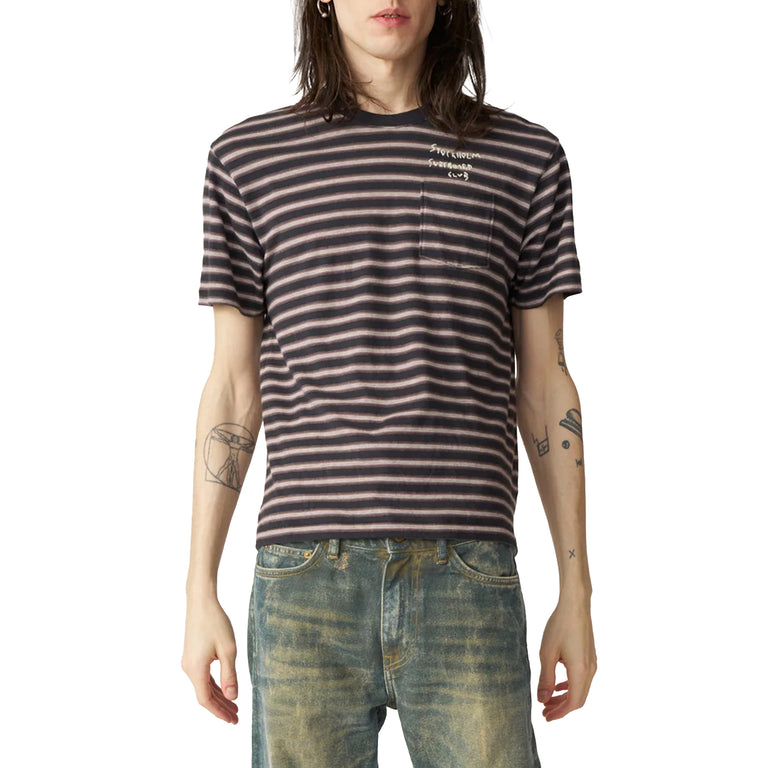 Stockholm Surfboard Club Striped Tee - S / Brown - 2