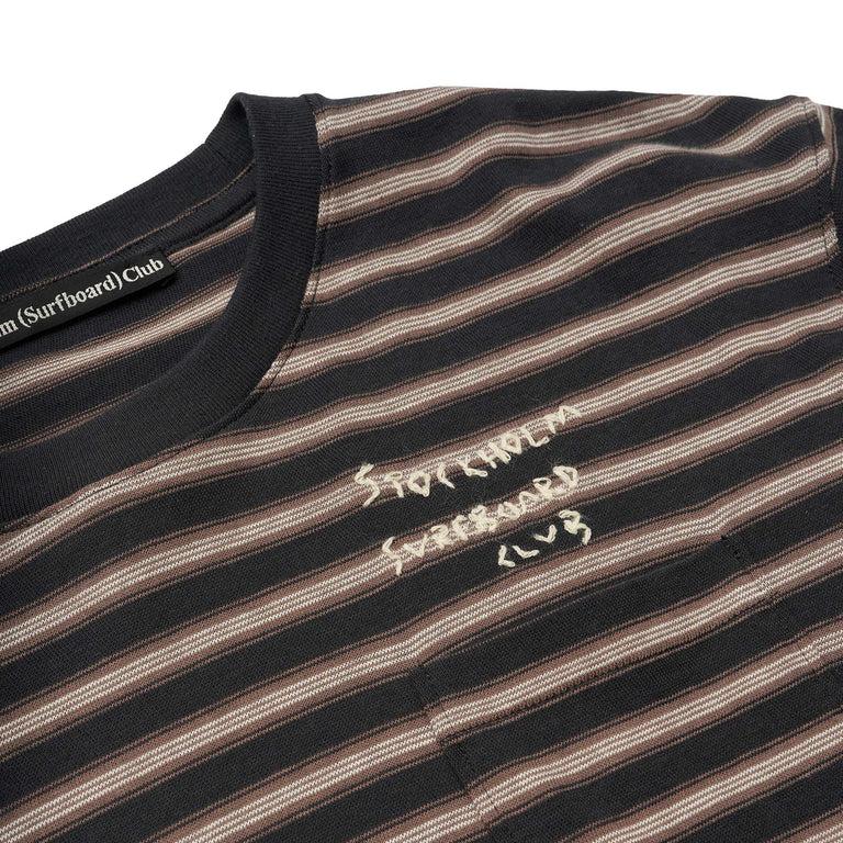 Stockholm Surfboard Club Striped Tee - S / Brown - 4