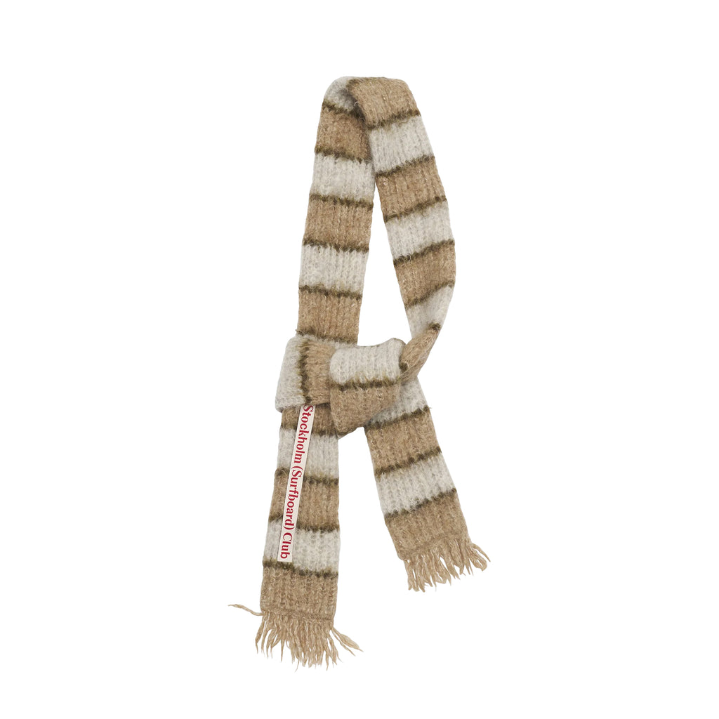 Stockholm Surfboard Club Narrow Striped Knitted Scarf