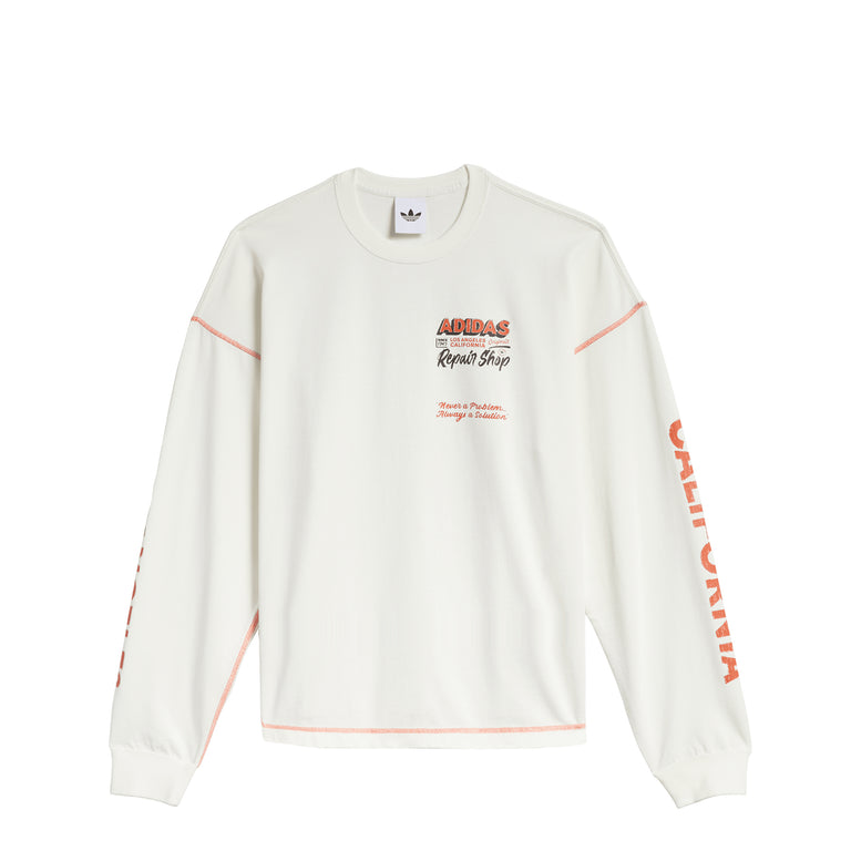 Adidas Wilshire Longsleeve Sports Tee - XL / Off White
