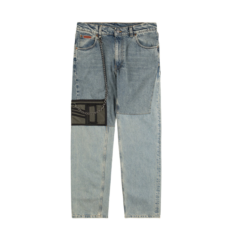 Martine Rose Wallet Jean - M / Blue Patchwork Wash
