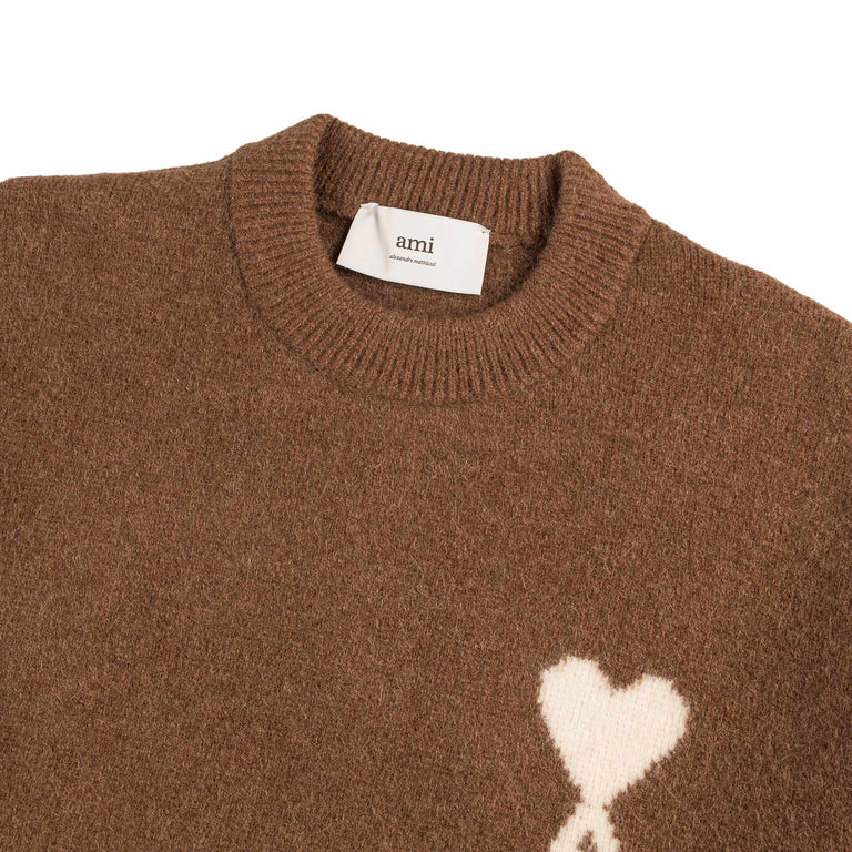AMI Paris	Ami De Coeur Alpaca Sweater (Hazelnut / Off White)