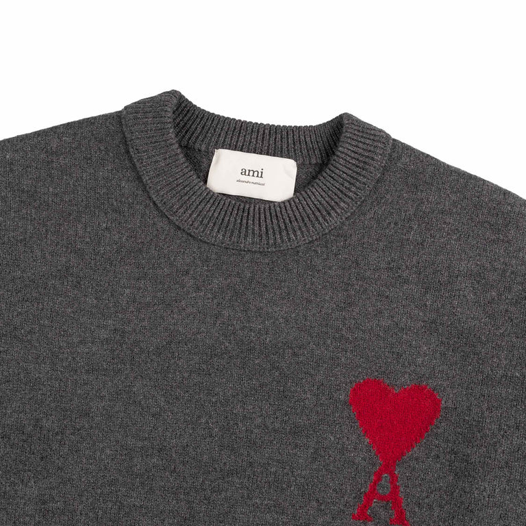 AMI Paris	Ami De Coeur Wool Sweater (Heather Grey / Black)