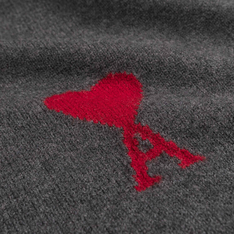 AMI Paris	Ami De Coeur Wool Sweater (Heather Grey / Black)
