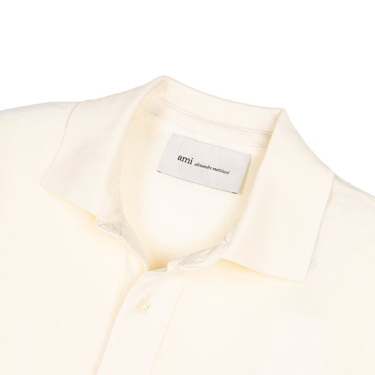 AMI Paris	Ami De Coeur Knitted Patch Polo - XL / White Cream - 2