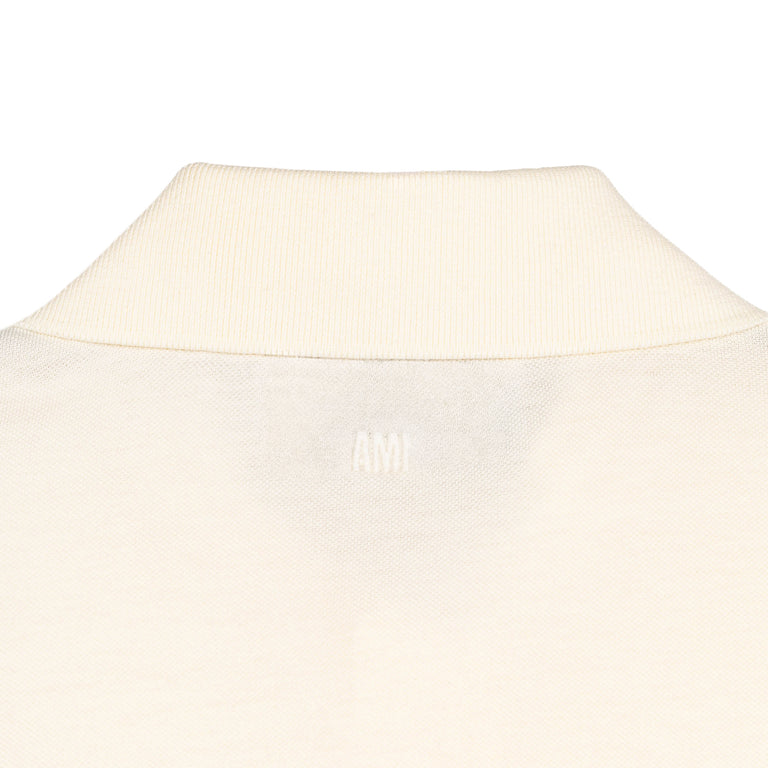 AMI Paris	Ami De Coeur Knitted Patch Polo - XL / White Cream - 4
