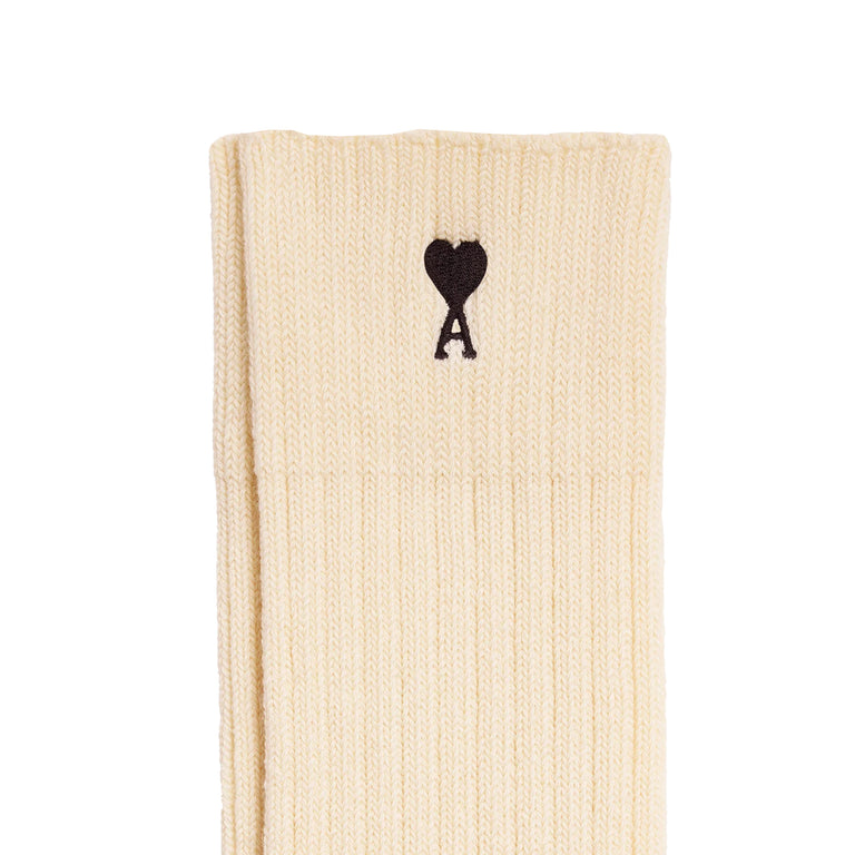 AMI Paris	Ami de Coeur Classic Socks - 35-38 / Ivory - 2