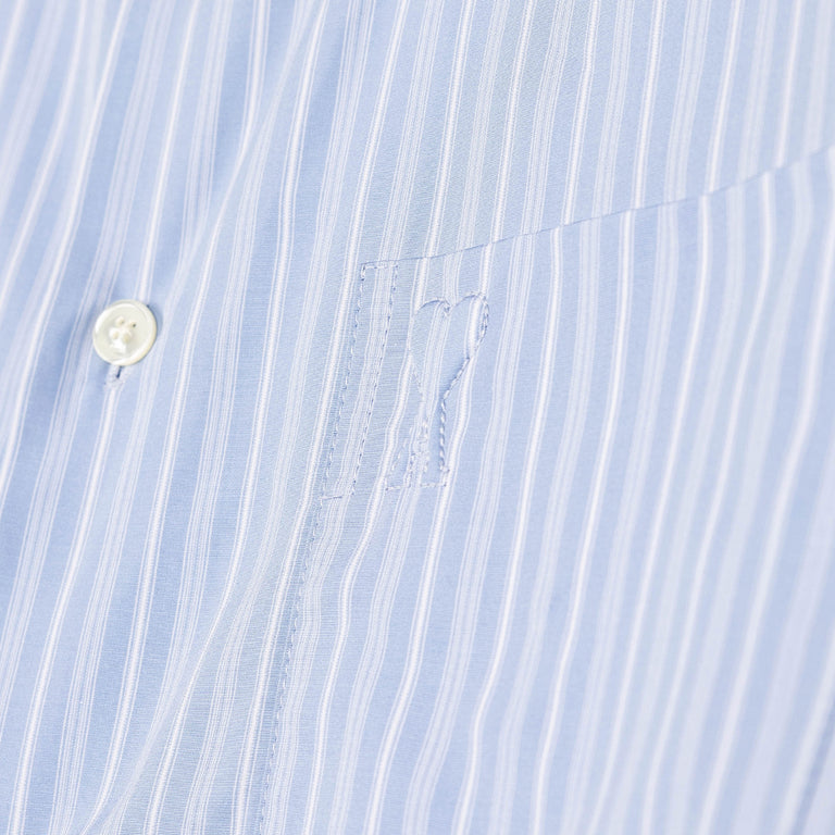 AMI Paris	Long Sleeve Ami De Coeur Boxy Shirt - L / Cashmere Blue / White - 3