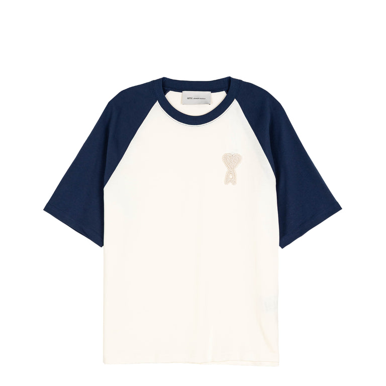 AMI Paris	Ami De Coeur Knitted Patch T-Shirt - XXL / White Cream / Ink
