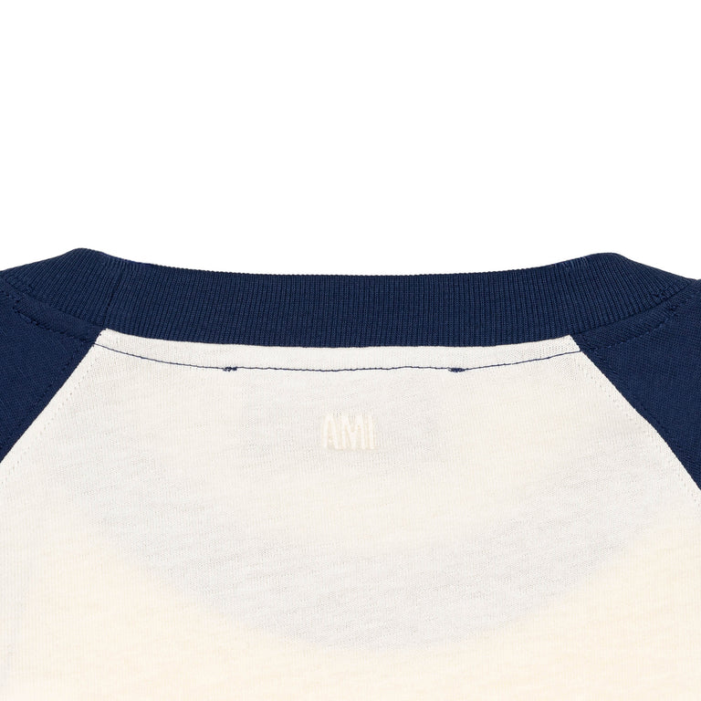 AMI Paris	Ami De Coeur Knitted Patch T-Shirt - XXL / White Cream / Ink - 4