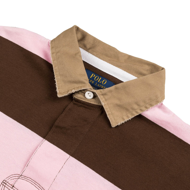 Polo Ralph Lauren Classic Fit Khaki-Collar Rugby Shirt - XXL / Carmel Pink / Chocolate Mousse - 3