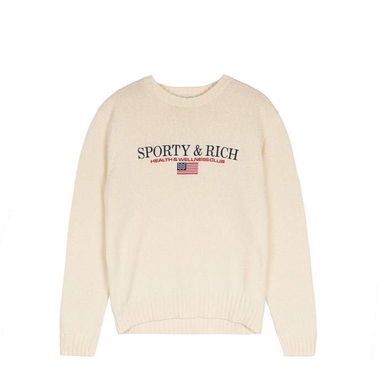 Sporty & Rich S&R Nautical Cotton Sweater - L / Ecru
