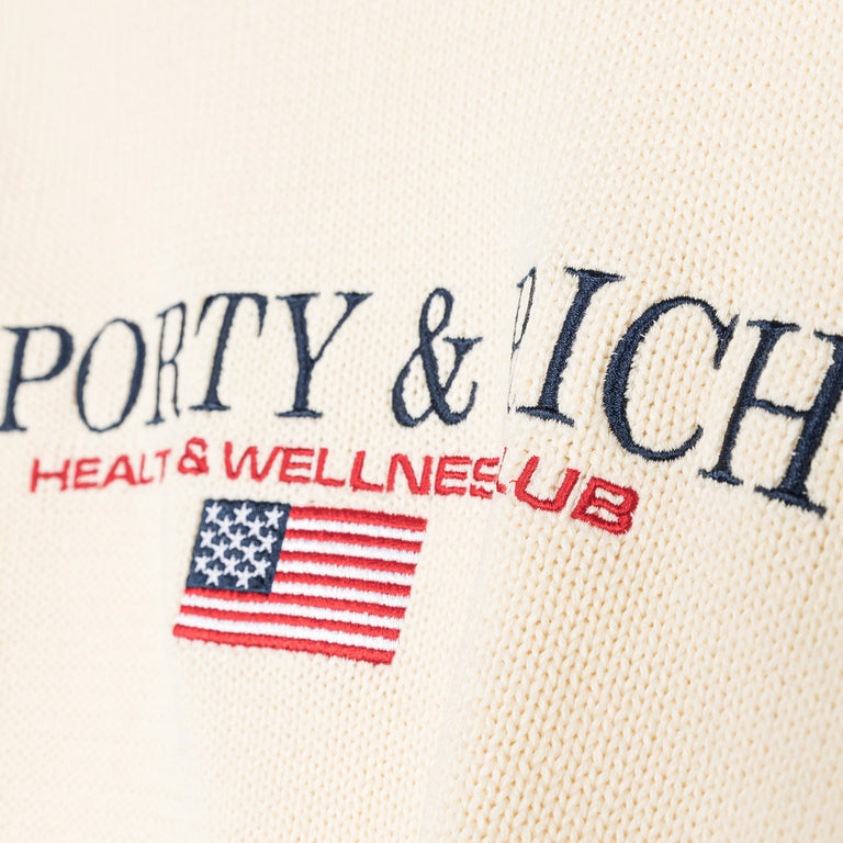 Sporty & Rich S&R Nautical Cotton Sweater - L / Ecru - 4