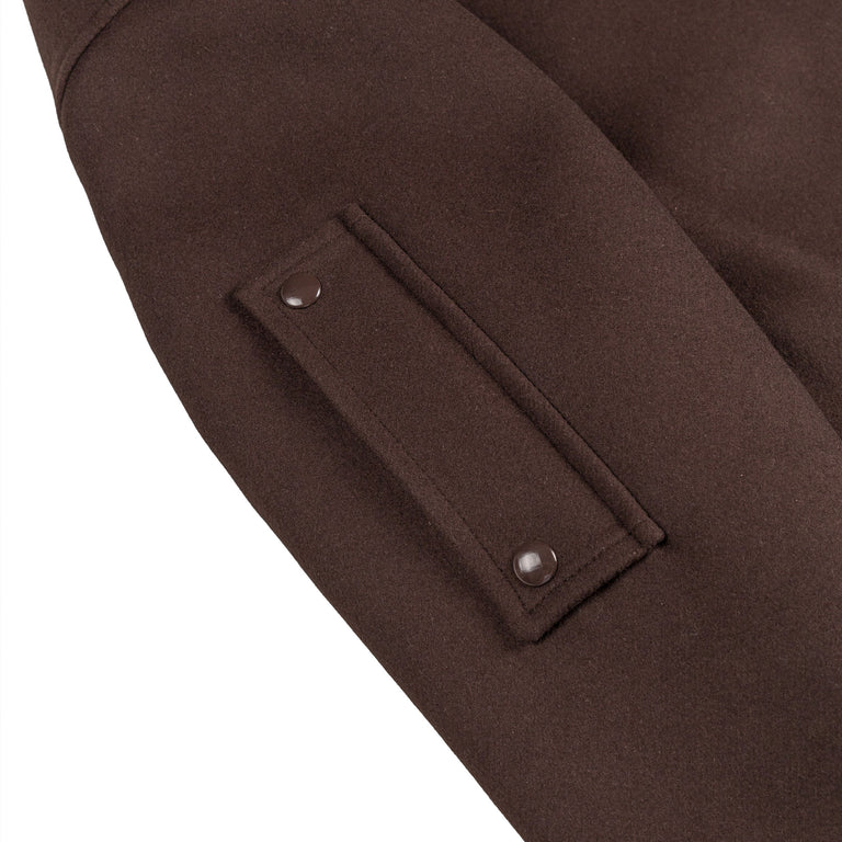 Courreges Embroidered Wool & Silk Overshirt - XL / Chocolate - 7
