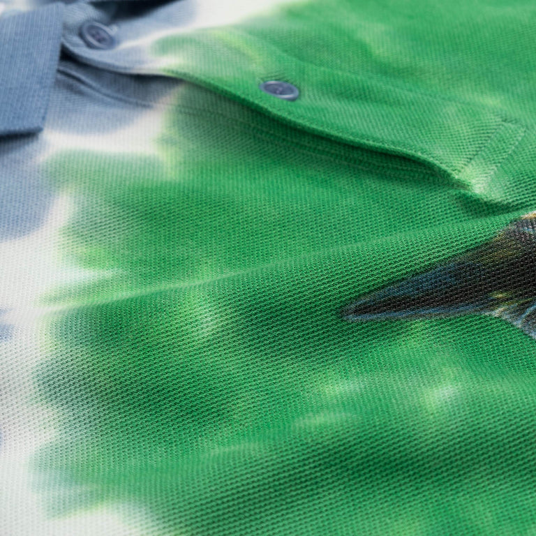 JW Anderson Cat Print Tie Dye Polo Shirt