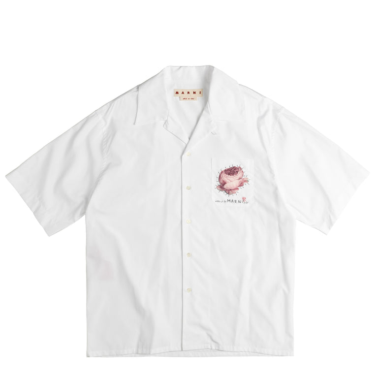 Marni Bowling Shirt With Flower Patch