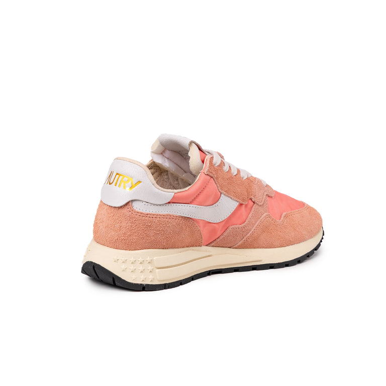 Autry Reelwind Low W *Nylon / Cracked Leather* - 36 / White / Peach Pink - 3